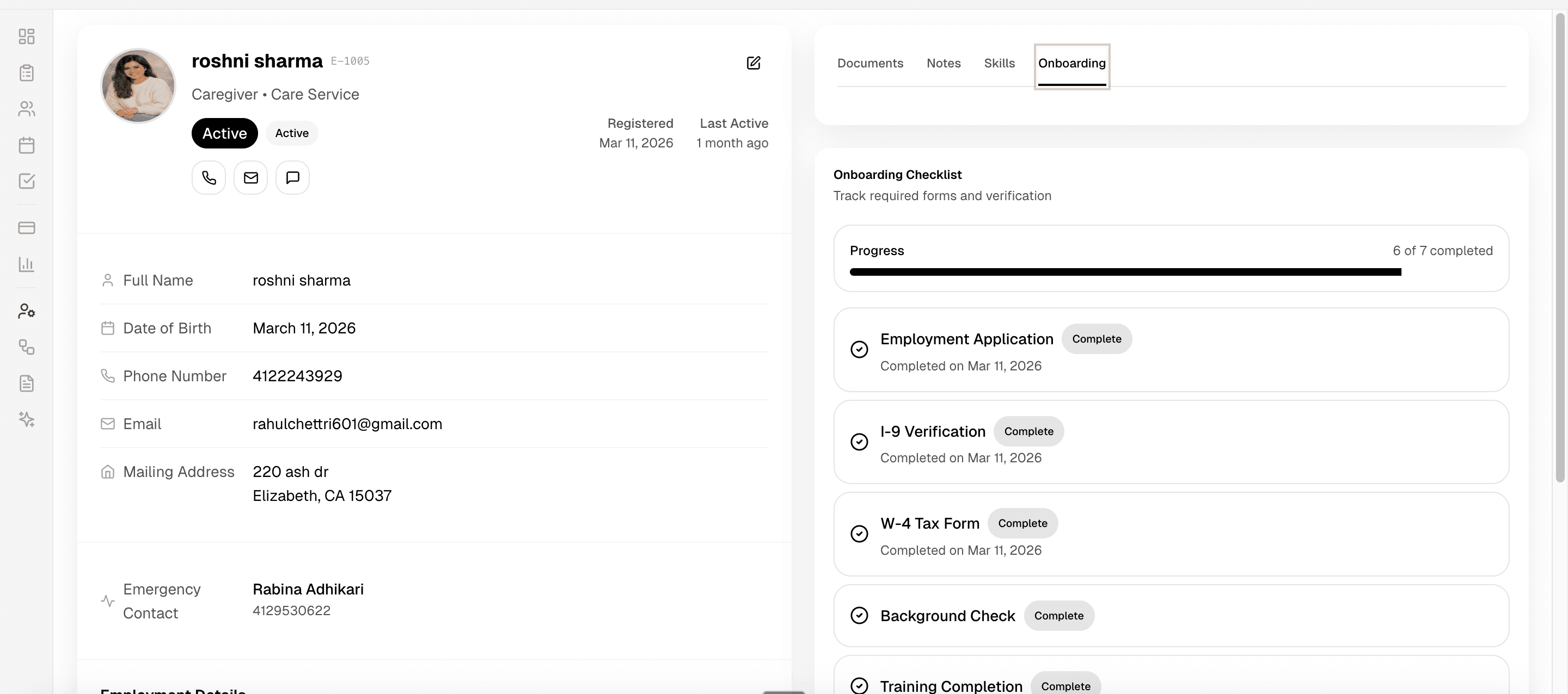 Client & Caregiver Management Dashboard