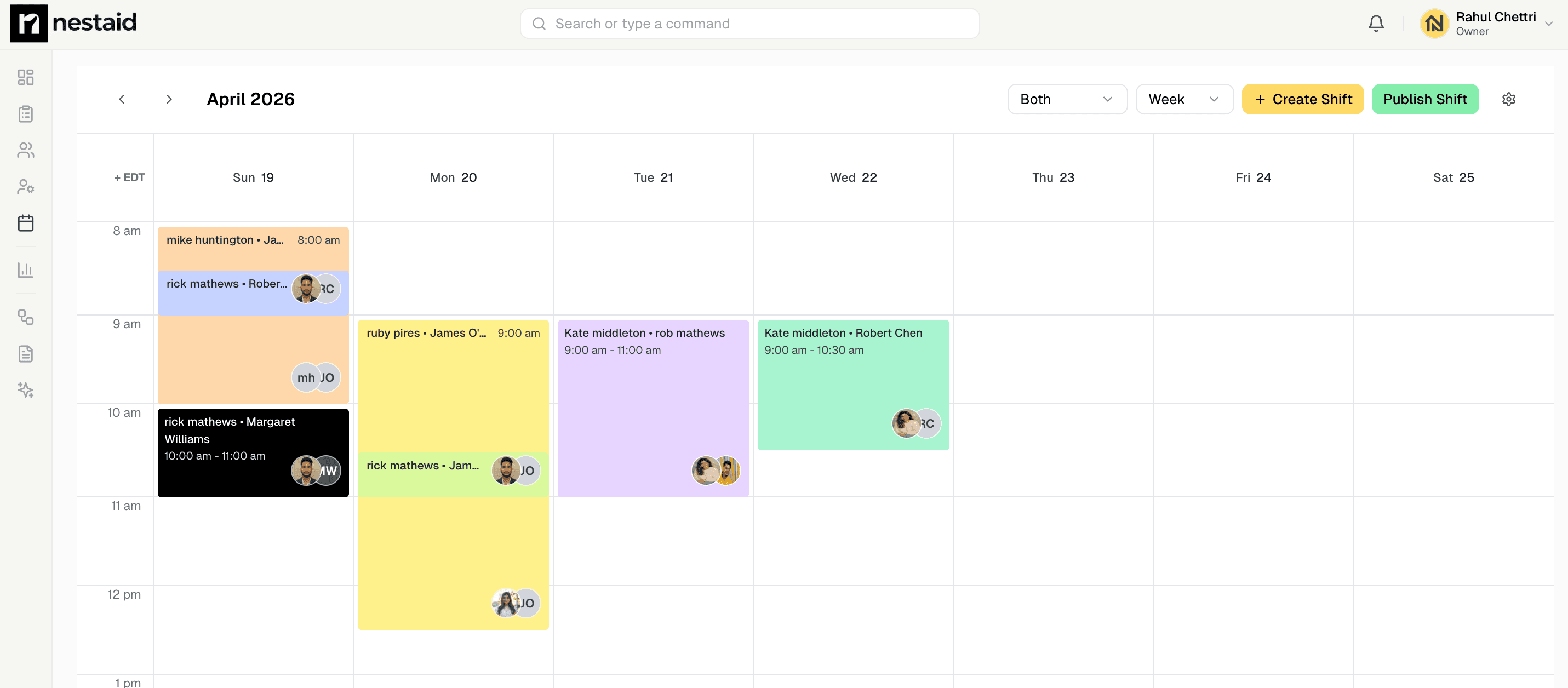 Schedule view